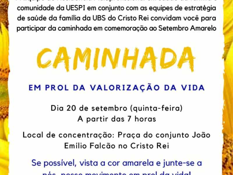 UBS Cristo Rei realiza caminhada alusiva ao Setembro Amarelo