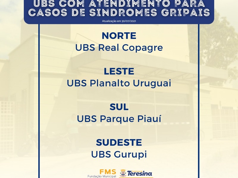 Agora serão quatro as UBS que atendem exclusivamente casos de Síndrome Gripal