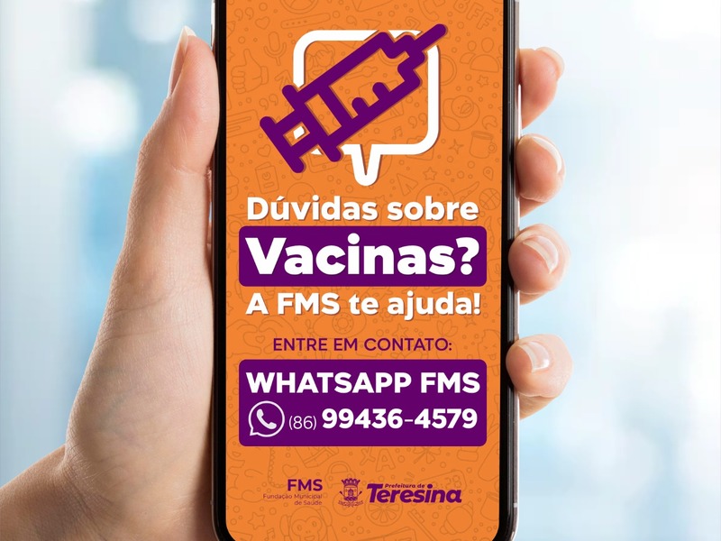 FMS tem canal de WhatsApp para esclarecer dúvidas sobre a vacinação